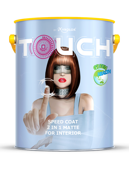 Sơn nội thất cao cấp đa năng 2 trong 1 láng mịn MYKOLOR TOUCH SPEED COAT 2 IN 1 MATTE FOR INTERIOR 