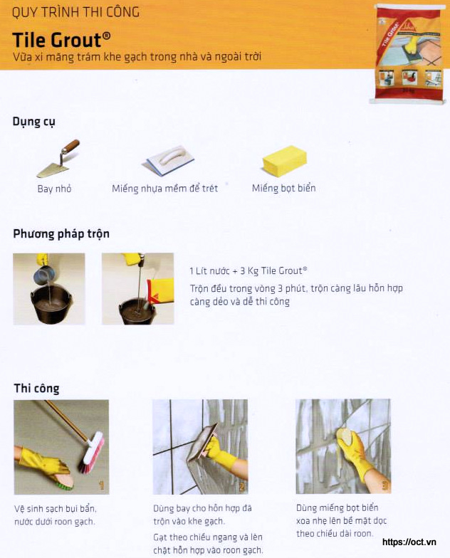 Bột chà ron chống thấm SIKA TILEGROUT 