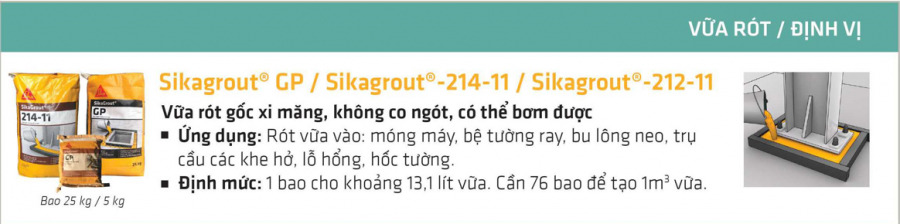 Vữa rót không co ngót SIKAGROUT 214 - 11